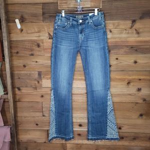 28 x 34 Rock & Roll Denim Mid Rise Trouser Embroiderd Flare